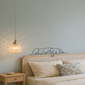 CIFbuy Minimalist Black Iron Dog Silhouette Wall Art Pet Memorial Gift Halloween Home Decor (TikTok, Temu Pick-up Service)