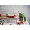 2 Piece Ceramic Stoneware Baking Dish Set in Cherry Red / Ivory