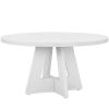 Modern Kitchen Round Circular Dining Table in White Wood Finish