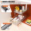 VEVOR 2 Tier 14"Wx21"Dx15"H Pull Out Cabinet Organizer, Heavy Duty Slide Out Pantry Shelves, Steel Roll Out Drawers, Sliding Drawer Storage for Home