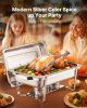 VEVOR Chafing Dish Buffet Set, 8 Qt 6 Pack, Stainless Steel Chafer with 6 Full Size Pans
