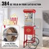 VEVOR Popcorn Maker with Cart, 850W Popcorn Popper Machine, 8 Oz Kettle Makes 48 Cups per Batch, Popcorn Maker Equipped with Tempered Glass