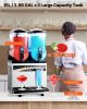 VEVOR Commercial Frozen Drink Maker, 15Lx2 Double Tank Slushy Machine, 120 Cups Stainless Steel Margarita Smoothie Frozen Drink Machine