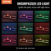 VEVOR LED Lighted Liquor Bottle Display, 2 Tiers 40 Inch Commercial Illuminated Home Bar Shelf, 2 Steps Whiskey Rack Stand