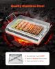 VEVOR Stainless Steel Griddle, 17x13 inch Universal Flat Top Rectangular Plate, Gas Grill Griddle for BBQ Grill, Teppanyaki