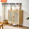 VEVOR Rattan Cabinet, Rattan Storage Cabinet with 2 Magnetic Doors and Adjustable Shelves, Sideboard Buffet Cabinet for Hallway, Entryway, Living Room