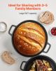 VEVOR Cast Iron Dutch Oven, 2-in-1 Pre-Seasoned Pot with Skillet Lid, 5QT Cookware Pan with Proofing Basket, Bread Baking Accessories