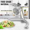VEVOR Rotary Cheese Grater, Zinc Alloy Rotary Vegetable Mandoline, Manual Cheese Mandoline with 5 Stainless Steel Cutting Cones