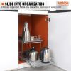 VEVOR 2 Tier 14"Wx21"Dx15"H Pull Out Cabinet Organizer, Heavy Duty Slide Out Pantry Shelves, Steel Roll Out Drawers, Sliding Drawer Storage for Home
