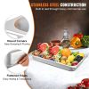 VEVOR 6 Pack Steam Table Pans 20.9 x 12.8 x 2.6 Inch Deep Steam Table Pan Full Size 8.5L Deep Food Container Stainless Steel Oven Tray Hotel Pans Anti