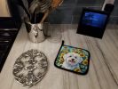 Coton de Tulear in Sunflowers Pair of Pot Holders Kitchen Heat Resistant Pot Holders Sets Oven Hot Pads for Cooking Baking BBQ, 7 1/2 x 7 1/2