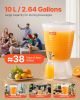VEVOR Beverage Dispenser, 2.64 Gallon Drink Dispenser for Parties, Plastic Juice Dispensers with Spigot Ice Chamber