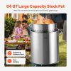 VEVOR Stainless Steel Stockpot, 54L Large Cooking Pots, Cookware Sauce Pot with Basket, Lid, and Handle, Heavy Duty Commercial Grade Stock Pot