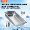 VEVOR 6 Pack Hotel Pans, Full Size Anti-Jam Steam Pan, 0.8mm Thick Stainless Steel Restaurant Steam Table Pan, 4-Inch Deep Commercial Table Pan