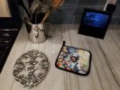 German Wirehaired Pointer The Chef Pair of Pot Holders Kitchen Heat Resistant Pot Holders Sets Oven Hot Pads for Cooking Baking BBQ, 7 1/2 x 7 1/2