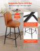 VEVOR Bar Stool Set of 3, 27 inch Counter Height Swivel Stools, Modern PU Leather Counter Barstool with Backrest and Metal Legs, Armless Bar Chair
