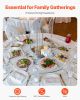 VEVOR 30 in Glass Lazy Susan Turntable, Tempered Glass Dining Table Centerpiece with 6 Rotating Wheels