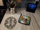 Saint Bernard in Sunflowers Pair of Pot Holders Kitchen Heat Resistant Pot Holders Sets Oven Hot Pads for Cooking Baking BBQ, 7 1/2 x 7 1/2
