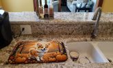 Corgi Fall Dish Drying Mat Absorbent Dish Drying Mat Pad for Kitchen Counter Dish Drainer Mat for Countertop, 14 x 21", Multicolor