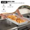 VEVOR 6 Pack Steam Table Pans 20.9 x 12.8 x 2.6 Inch Deep Steam Table Pan Full Size 8.5L Deep Food Container Stainless Steel Oven Tray Hotel Pans Anti