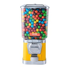 VEVOR Gumball Machine for Kids, 17"H Home Candy Vending Machine, PC Gumball Dispenser, Bubble Gum Machine for Game Stores (Color: Yellow, Height: 17")
